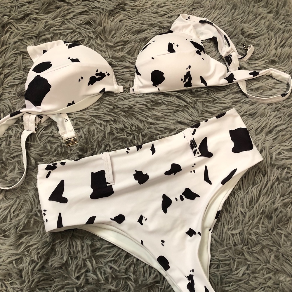 SHEIN Cow Print Bathing Suit